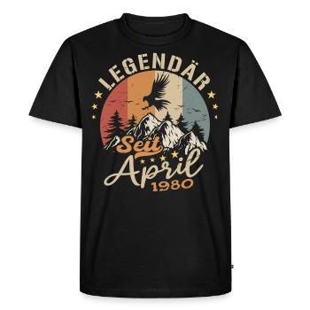 Avril 1980 ' s Vintage Born Vintage anniversaire - T-shirt Premium bio Homme - noir - Devant - Nico (187cm)