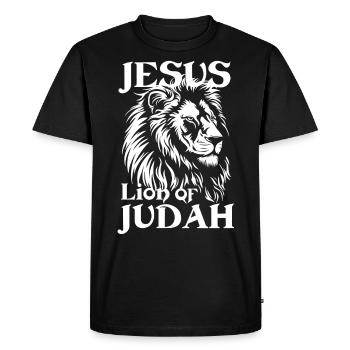 Jesus Christus Löwe von Judah Christ Lion of Judah - Men's Premium Organic T-Shirt - black - Front - Nico (187cm)