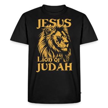 Jésus-Christ Lion de Juda Christus Löwe von Juda - T-shirt Premium bio Homme - noir - Devant - Nico (187cm)