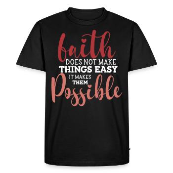 Faith Faith Christian Design Jesus Christ God - Men's Premium Organic T-Shirt - black - Front - Nico (187cm)