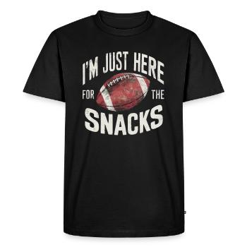 Je suis juste ici pour les collations - T-shirt Premium bio Homme - noir - Devant - Nico (187cm)