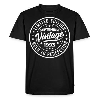 Septembre 1993 Cadeau Anniversaire Septembre 1993 - T-shirt Premium bio Homme - noir - Devant - Nico (187cm)