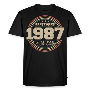 September 1987 Birthday Gift 1987 - Men's Premium Organic T-Shirt - black - Front - Nico (187cm)