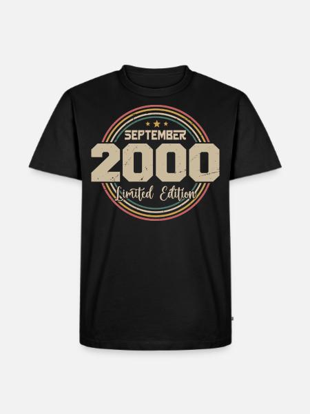 September Birthday Gift 2000 - Men's Premium Organic T-Shirt - black