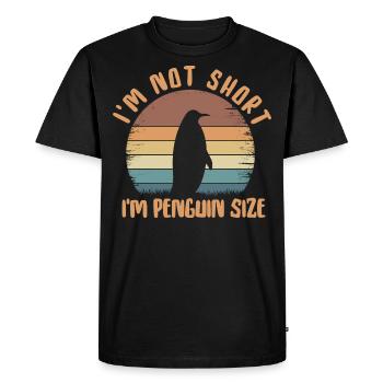 I'm Not Short I'm Penguin Size Love Penguins - T-shirt Premium bio Homme - noir - Devant - Nico (187cm)