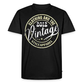 Vintage 2012 Cadeau Anniversaire 2012 Rétro 2012 - T-shirt Premium bio Homme - noir - Devant - Nico (187cm)