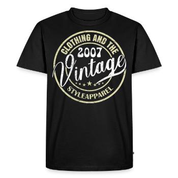 Vintage 2007 Cadeau Anniversaire 2007 Rétro 2007 - T-shirt Premium bio Homme - noir - Devant - Nico (187cm)