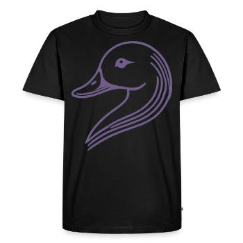 Tête de silhouette de cygne de canard minimaliste - T-shirt Premium bio Homme - noir - Devant - Nico (187cm)