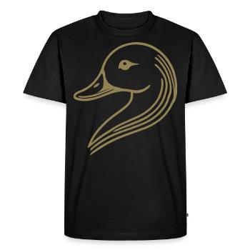 Tête de silhouette de cygne de canard minimaliste - T-shirt Premium bio Homme - noir - Devant - Nico (187cm)