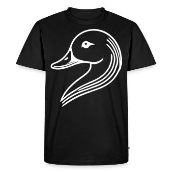 Tête de silhouette de cygne de canard minimaliste - T-shirt Premium bio Homme - noir - Devant - Nico (187cm)