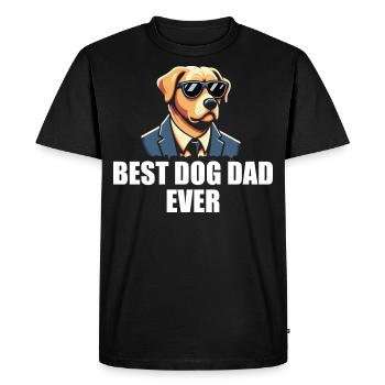 Dog Dad Funny For Father's Day - Best Dog Dad Ever - T-shirt Premium bio Homme - noir - Devant - Nico (187cm)