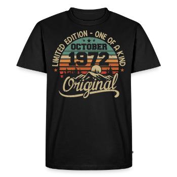 Octobre 1972 - Légendes Sont Nées En Octobre 1972 - T-shirt Premium bio Homme - noir - Devant - Nico (187cm)