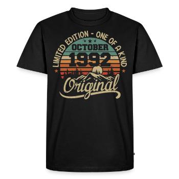 Octobre 1992 - Légendes Sont Nées En Octobre 1992 - T-shirt Premium bio Homme - noir - Devant - Nico (187cm)