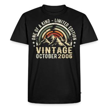 Anniversaire octobre 2006 - Born in October 2006 - Men's Premium Organic T-Shirt - black - Front - Nico (187cm)