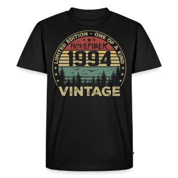 Novembre 1994 Cadeau Vintage - Né en Novembre 1994 - T-shirt Premium bio Homme - noir - Devant - Nico (187cm)