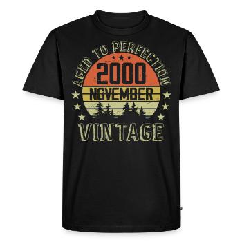 Birthday November 2000 Vintage November Gift - Men's Premium Organic T-Shirt - black - Front - Nico (187cm)