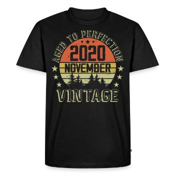 Anniversaire Novembre 2020 Cadeau Vintage Novembre - T-shirt Premium bio Homme - noir - Devant - Nico (187cm)