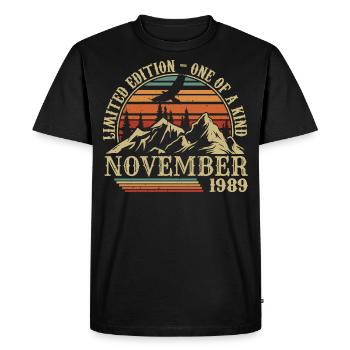 Born in November 1989 - Birthday November 1989 - Men's Premium Organic T-Shirt - black - Front - Nico (187cm)