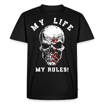 My Life My Rules - Men's Premium Organic T-Shirt - black - Front - Nico (187cm)
