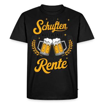 The toiling has come to an end, long live the pension - Men's Premium Organic T-Shirt - black - Front - Nico (187cm)