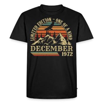 Vintage Décembre 1972, Génial Depuis Décembre 1972 - T-shirt Premium bio Homme - noir - Devant - Nico (187cm)