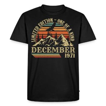 Vintage Décembre 1971, Génial Depuis Décembre 1971 - T-shirt Premium bio Homme - noir - Devant - Nico (187cm)