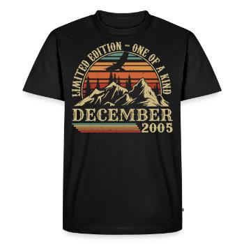 Vintage Décembre 2005, Génial Depuis Décembre 2005 - T-shirt Premium bio Homme - noir - Devant - Nico (187cm)