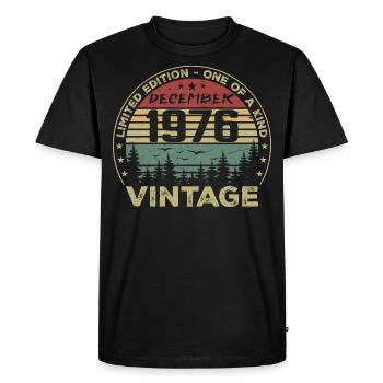Cadeau D'anniversaire Décembre 1976 Vintage Rétro - T-shirt Premium bio Homme - noir - Devant - Nico (187cm)