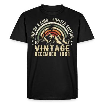 December 1991 - Excellent since December 1991 - Men's Premium Organic T-Shirt - black - Front - Nico (187cm)