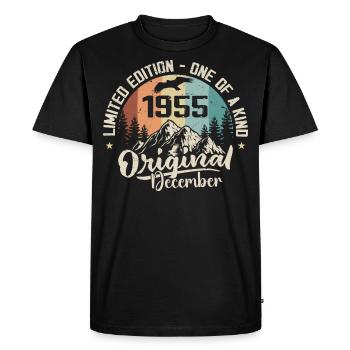 Birthday December 1955 - Gift December 1955 - Men's Premium Organic T-Shirt - black - Front - Nico (187cm)