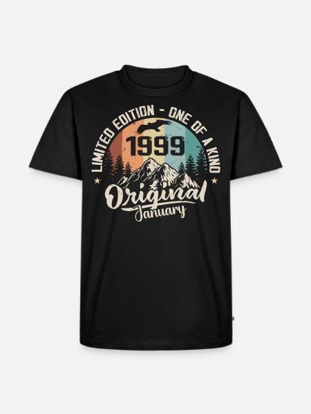 January 1999 Original 27 Year Old Birthday Gift - Men's Premium Organic T-Shirt - black