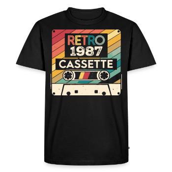 Retro 1975 Vintage 1987 - Cadeau Anniversaire 1987 - T-shirt Premium bio Homme - noir - Devant - Nico (187cm)