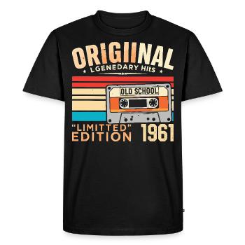 Original 1961, Legendary since 1961 Vintage 1961 - Men's Premium Organic T-Shirt - black - Front - Nico (187cm)