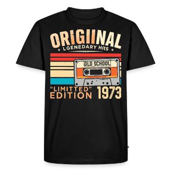 Original 1973, Legendary since 1973 Vintage 1973 - Men's Premium Organic T-Shirt - black - Front - Nico (187cm)