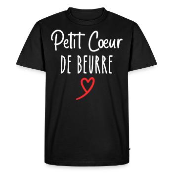 petit cœur de beurre - T-shirt Premium bio Homme - noir - Devant - Nico (187cm)