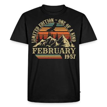 Février 1957 Rétro Né en Février 1957 Anniversaire - T-shirt Premium bio Homme - noir - Devant - Nico (187cm)