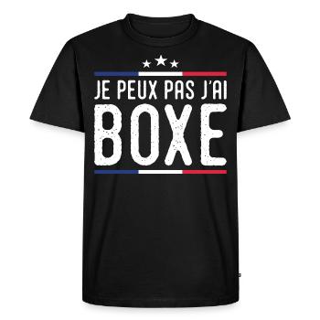 Boxe - je peux pas j'ai boxe boxeur boxing france - T-shirt Premium bio Homme - noir - Devant - Nico (187cm)