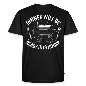 Dinner will be ready in 18 hours - T-shirt Premium bio Homme - noir - Devant - Nico (187cm)