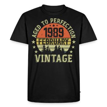 February 1989 - February 1989 Birthday Gift - Men's Premium Organic T-Shirt - black - Front - Nico (187cm)