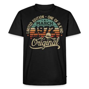 Original Mars 1972 Cadeau Anniversaire Mars 1972 - T-shirt Premium bio Homme - noir - Devant - Nico (187cm)