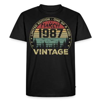 March 1987 - Best Birthday Gift March 1987 - Men's Premium Organic T-Shirt - black - Front - Nico (187cm)