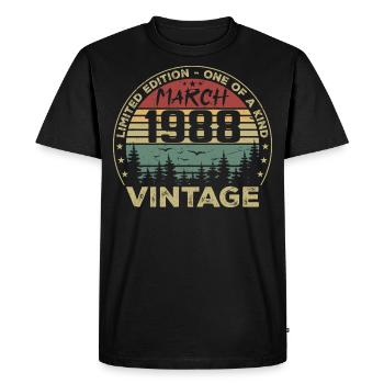 March 1988 - Best Birthday Gift March 1988 - Men's Premium Organic T-Shirt - black - Front - Nico (187cm)