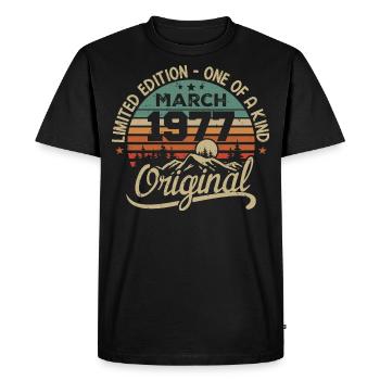 Original Mars 1977 Cadeau Anniversaire Mars 1977 - T-shirt Premium bio Homme - noir - Devant - Nico (187cm)