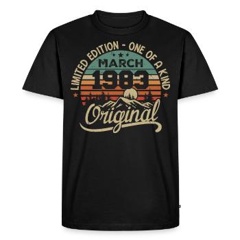 Original Mars 1983 Cadeau Anniversaire Mars 1983 - T-shirt Premium bio Homme - noir - Devant - Nico (187cm)