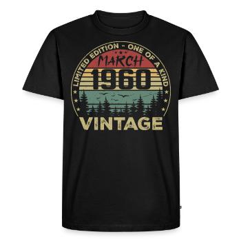 Mars 1960 - Meilleur Cadeau Anniversaire Mars 1960 - T-shirt Premium bio Homme - noir - Devant - Nico (187cm)