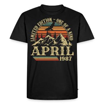 Best Birthday Gift April 1987 - Men's Premium Organic T-Shirt - black - Front - Nico (187cm)