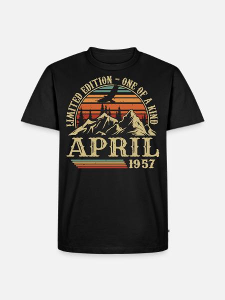 Best Birthday Gift April 1957 - Men's Premium Organic T-Shirt - black