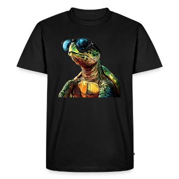 Turtle Sunglasses Summer - Men's Premium Organic T-Shirt - black - Front - Nico (187cm)