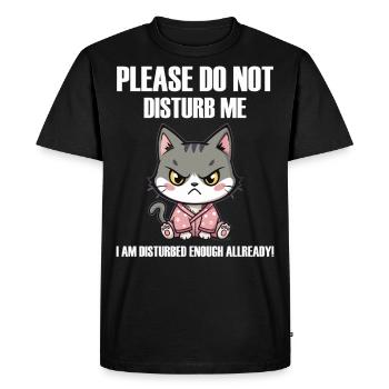 Ne me dérange pas un drôle de chat en colère böse Katze - T-shirt Premium bio Homme - noir - Devant - Nico (187cm)