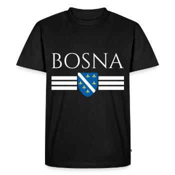 Bosnia Bosna flag design - Men's Premium Organic T-Shirt - black - Front - Nico (187cm)